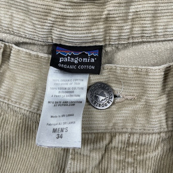 Patagonia Corduroy Pants Men 34x30 Beige Organic Cotton Straight Leg Retro Chino - Picture 8 of 9